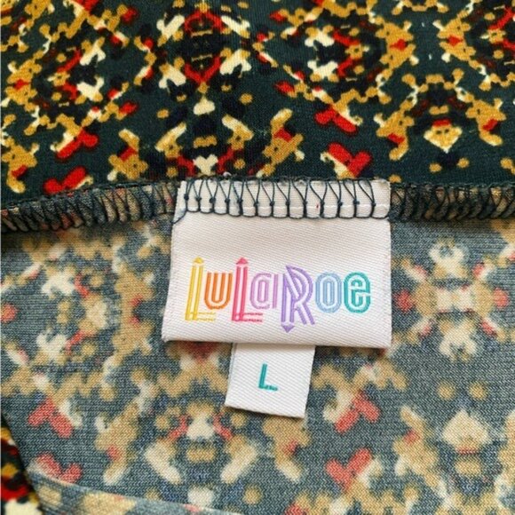 LulaRoe Azure Swing Skirt Geometric Print With Stretch Waist Size L - Picture 5 of 6